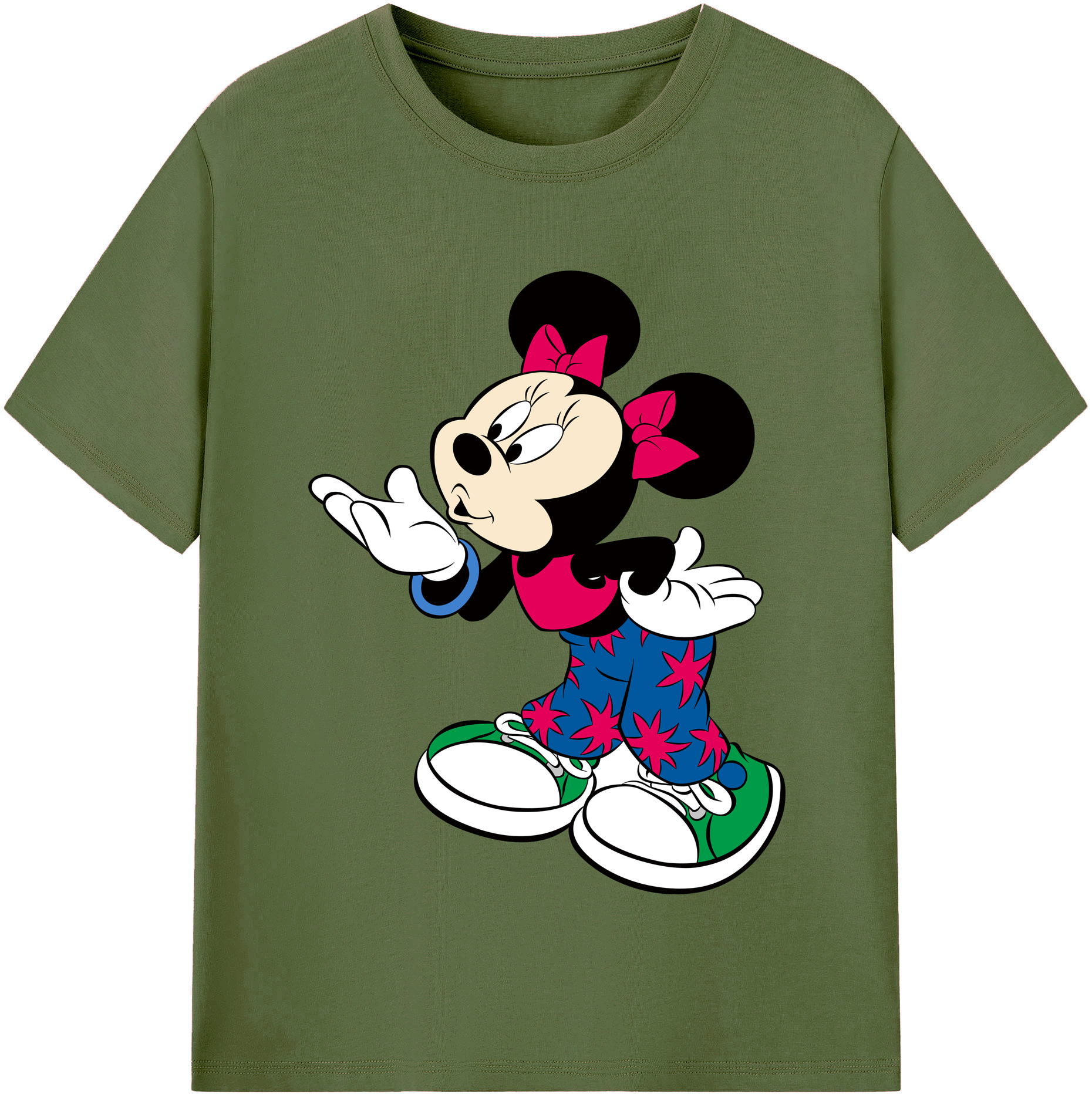 （画像用） ミッキーマウス Mickey Mouse 綿100％半袖Tシャツ（フロントプリント）